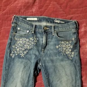 Embroidered Gap Boyfriend Jeans